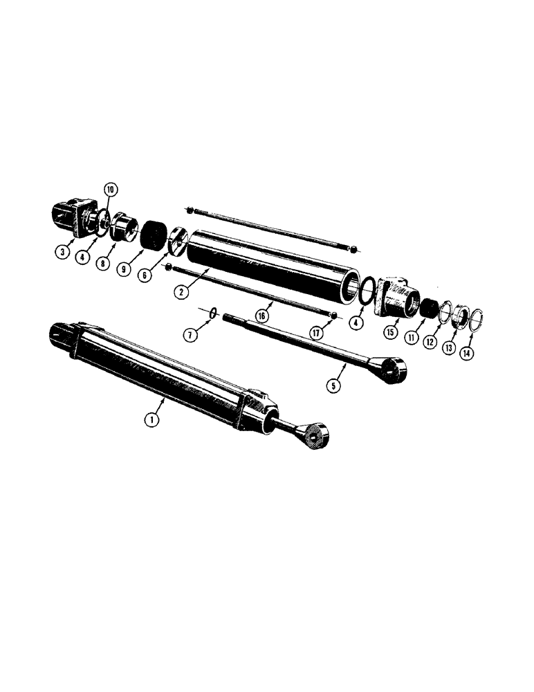 Схема запчастей Case 520 - (124[1]) - 17751 HYDRAULIC LIFT CYLINDER (05) - UPPERSTRUCTURE CHASSIS