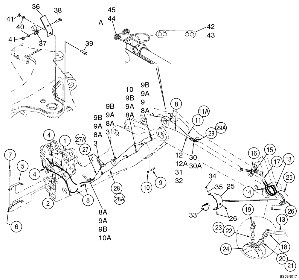 Схема запчастей Case 590SM - (08-30) - HYDRAULICS - COUPLER, BACKHOE BUCKET, AT BOOM AND DIPPER (08) - HYDRAULICS