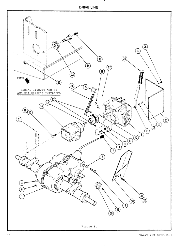 Схема запчастей Case 120 - (16) - DRIVE LINE 