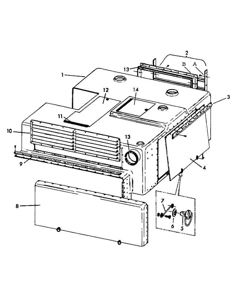 Схема запчастей Case 30YM - (021) - SHROUDING FOR GMC ENGINE (05) - UPPERSTRUCTURE CHASSIS