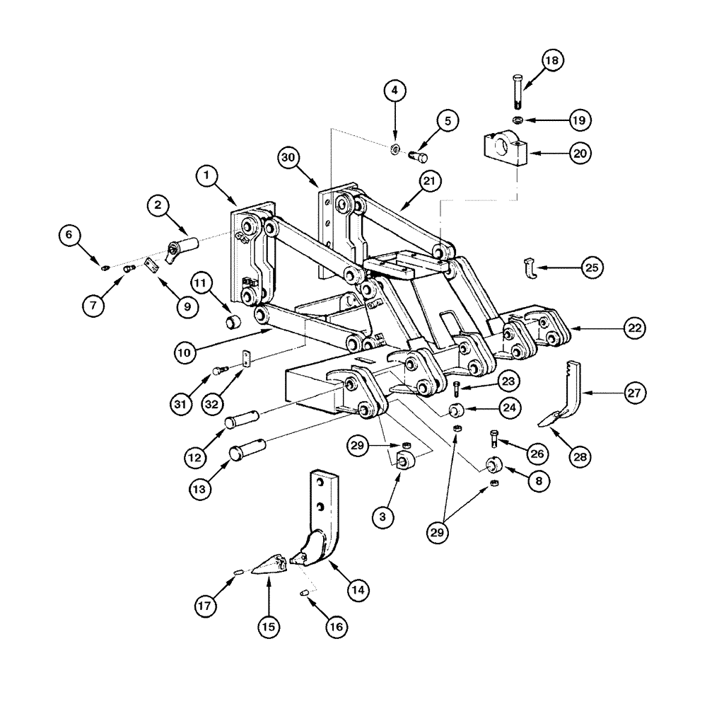 Схема запчастей Case 865 DHP - (9-032) - RIPPER ASSEMBLY (09) - CHASSIS