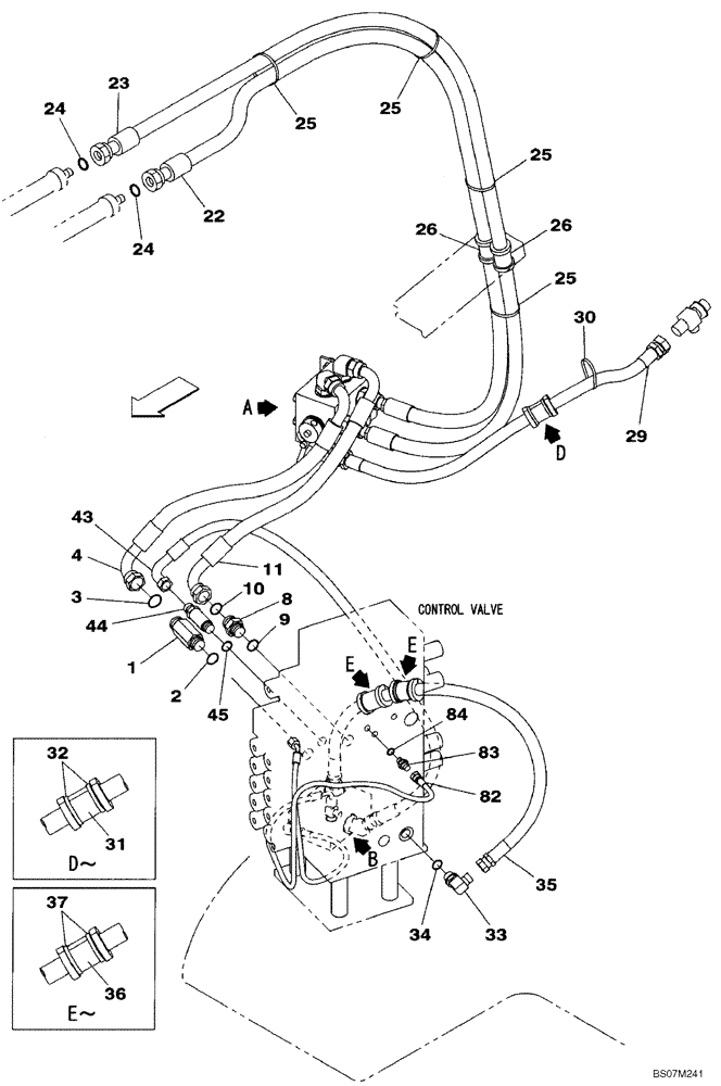 Схема запчастей Case CX135SR - (08-48) - HYDRAULICS, AUXILIARY - MULTI-PURPOSE + 3 WAY VALVE (08) - HYDRAULICS