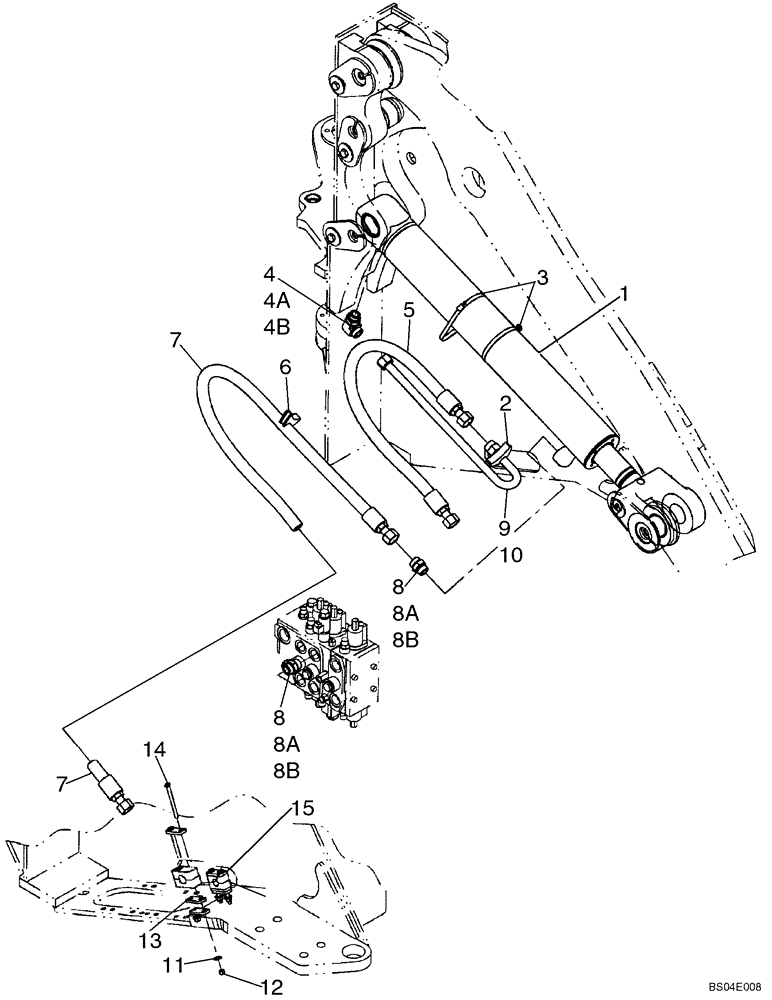 Схема запчастей Case 721E - (08-13) - HYDRAULICS - LOADER LIFT ( XT ) RIGHT SIDE COMPONENTS (08) - HYDRAULICS