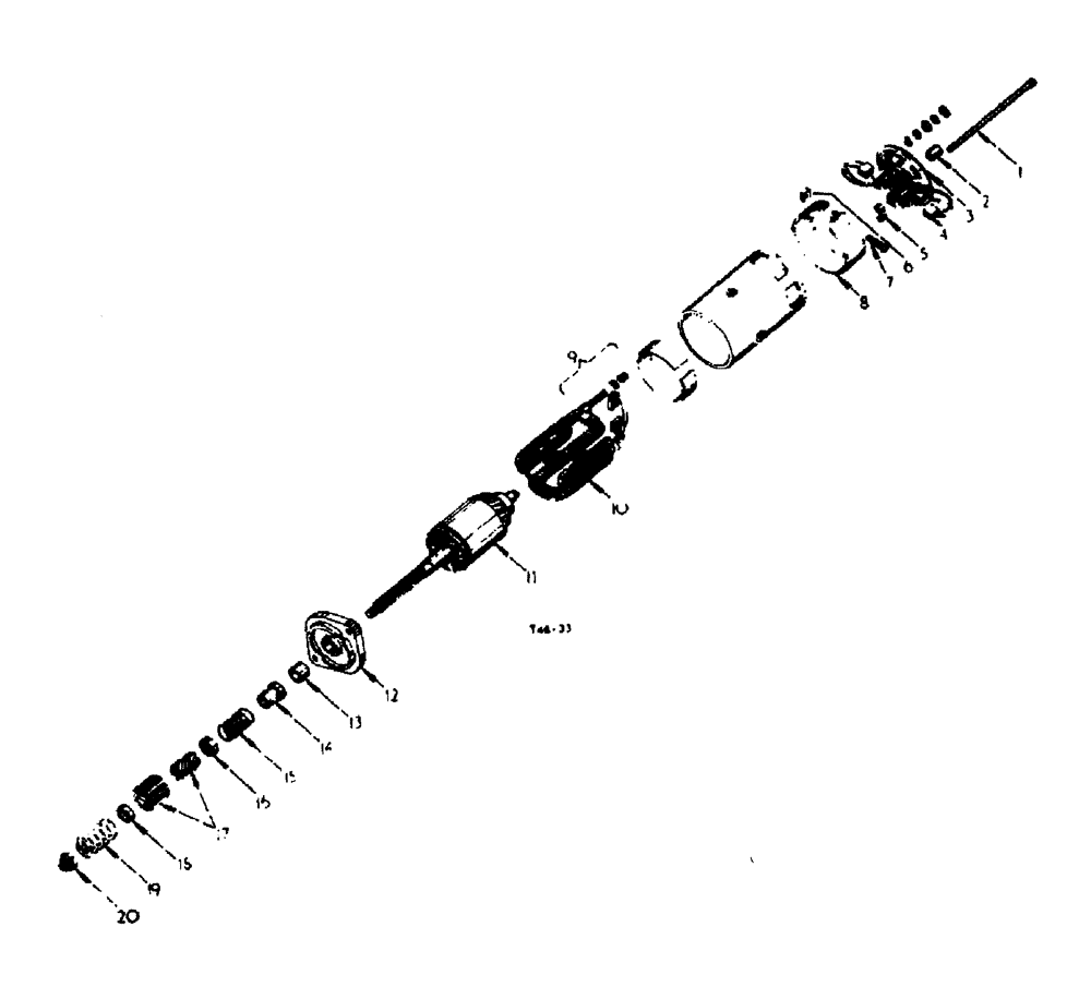 Схема запчастей Case 500 - (08-020) - STARTER MOTOR, PETROL No Description