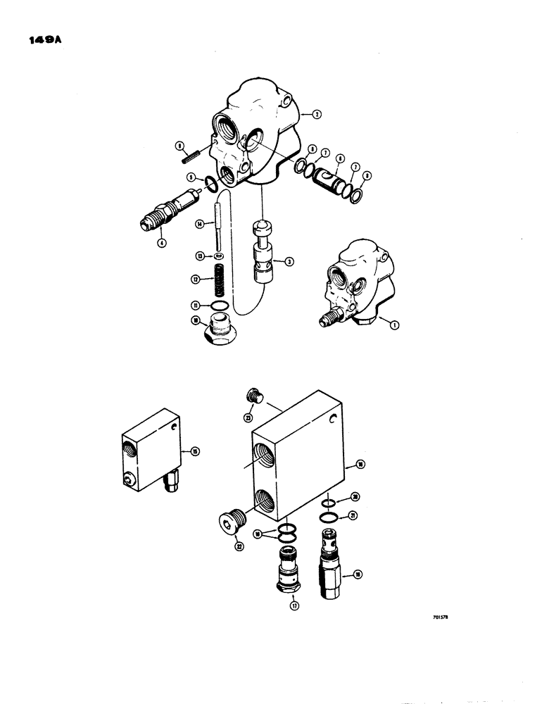 Схема запчастей Case W24 - (149A) - L43459 FLOW DIVIDER VALVE (05) - STEERING