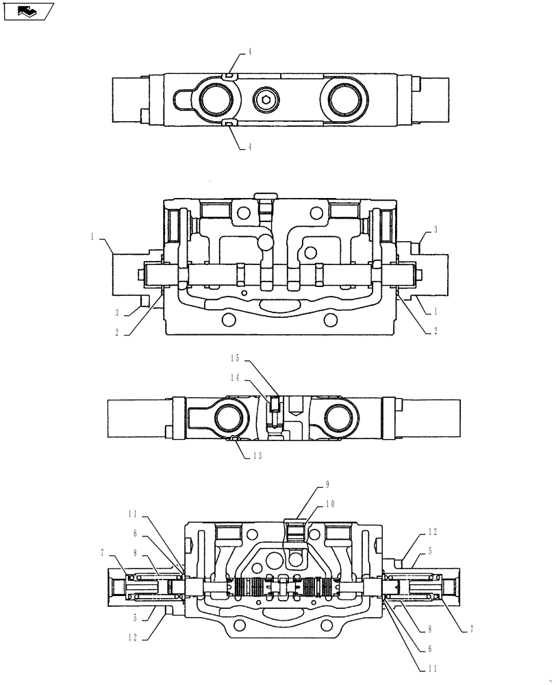 Схема запчастей Case CX55BMSR - (01-020[05]) - VALVE INSTALL (ROTARY) (35) - HYDRAULIC SYSTEMS