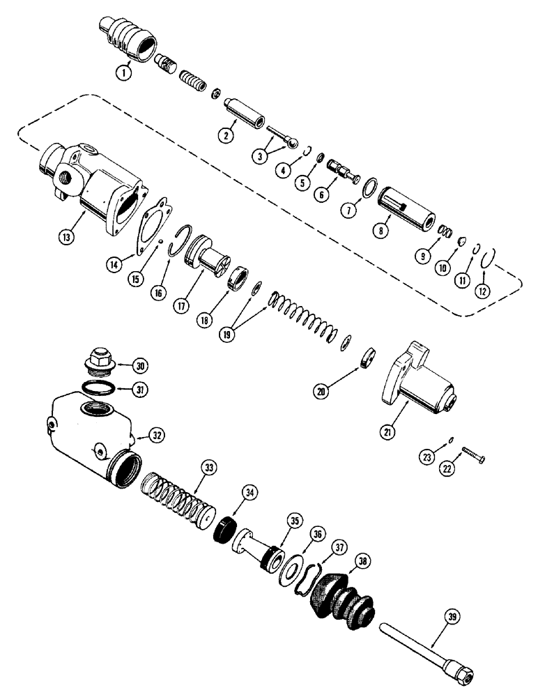 Схема запчастей Case W12 - (082) - HYDRAULIC BRAKE CYLINDER, FIRST PRODUCTION, HYDROVAC BRAKES (07) - BRAKES