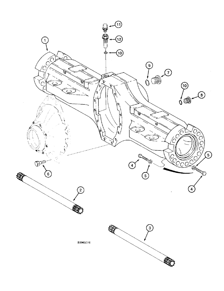 Схема запчастей Case 821B - (6-50) - REAR AXLE HOUSING (06) - POWER TRAIN