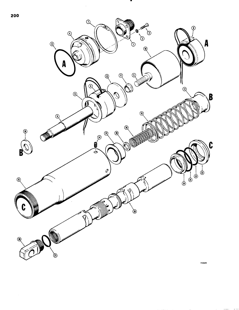 Схема запчастей Case W20 - (200) - D63370 LIFT SPOOL (08) - HYDRAULICS