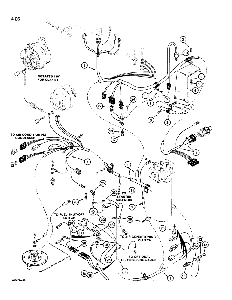 Схема запчастей Case W14B - (4-26) - REAR HARNESS - ENGINE RIGHT-HAND SIDE (04) - ELECTRICAL SYSTEMS