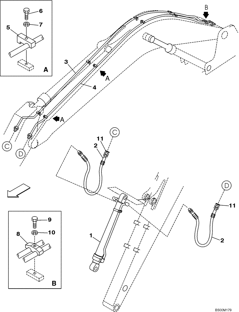 Схема запчастей Case CX290 - (08-18) - HYDRAULICS - BUCKET (08) - HYDRAULICS