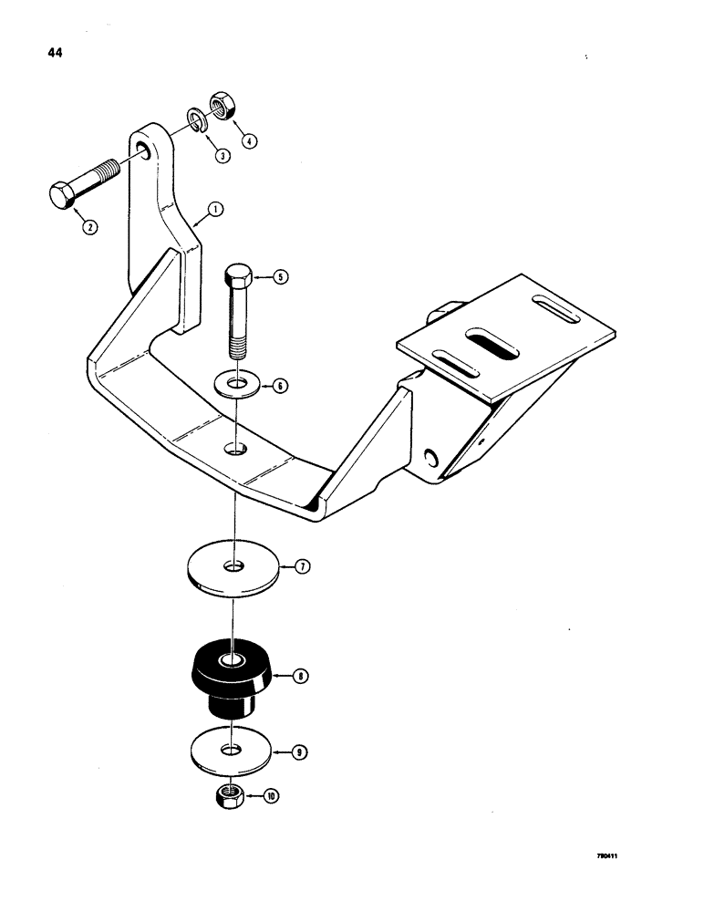 Схема запчастей Case W20 - (044) - ENGINE MOUNTS (02) - ENGINE