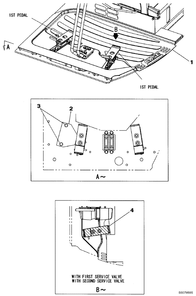 Схема запчастей Case CX75SR - (09-32) - OPERATORS COMPARTMENT - MAT, FLOOR (SMALL FLOW - PICK HAMMER) (09) - CHASSIS/ATTACHMENTS