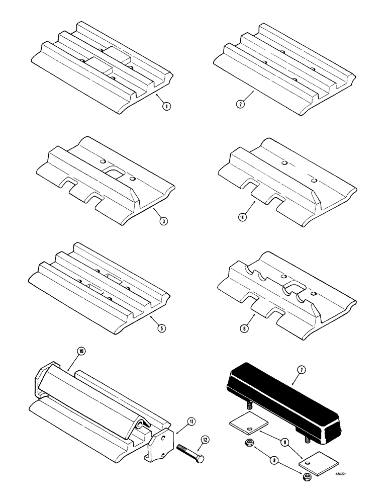 Схема запчастей Case 1150 - (119C) - TRACK SHOES (OVER - LAPPING), SEMI-GROUSER, MINING SPECIAL (04) - UNDERCARRIAGE