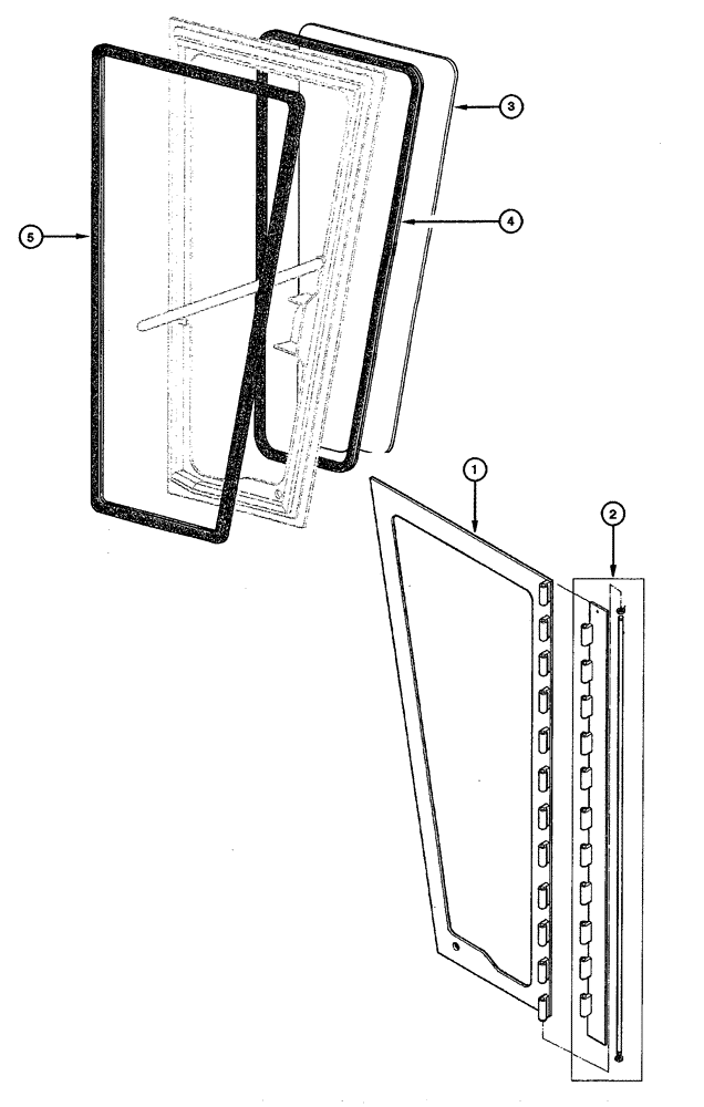 Схема запчастей Case 845 - (09.27[00]) - CAB - DOOR (09) - CHASSIS