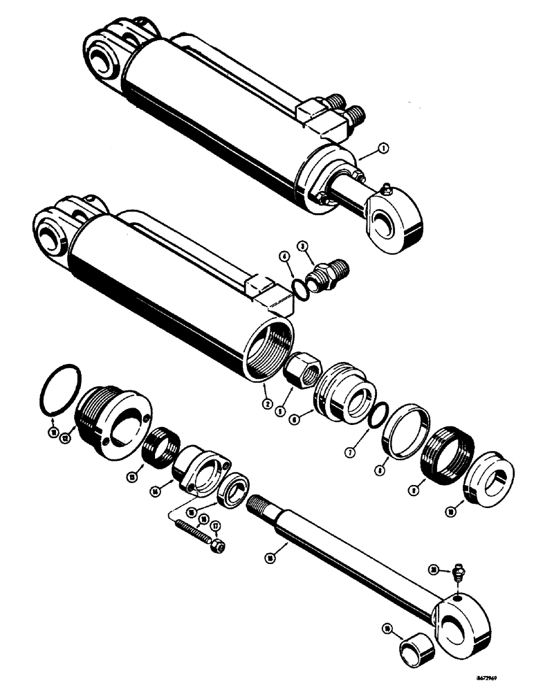 Схема запчастей Case W10E - (266) - A17668 AND A17669 DROTT CLAM CYLINDERS (08) - HYDRAULICS