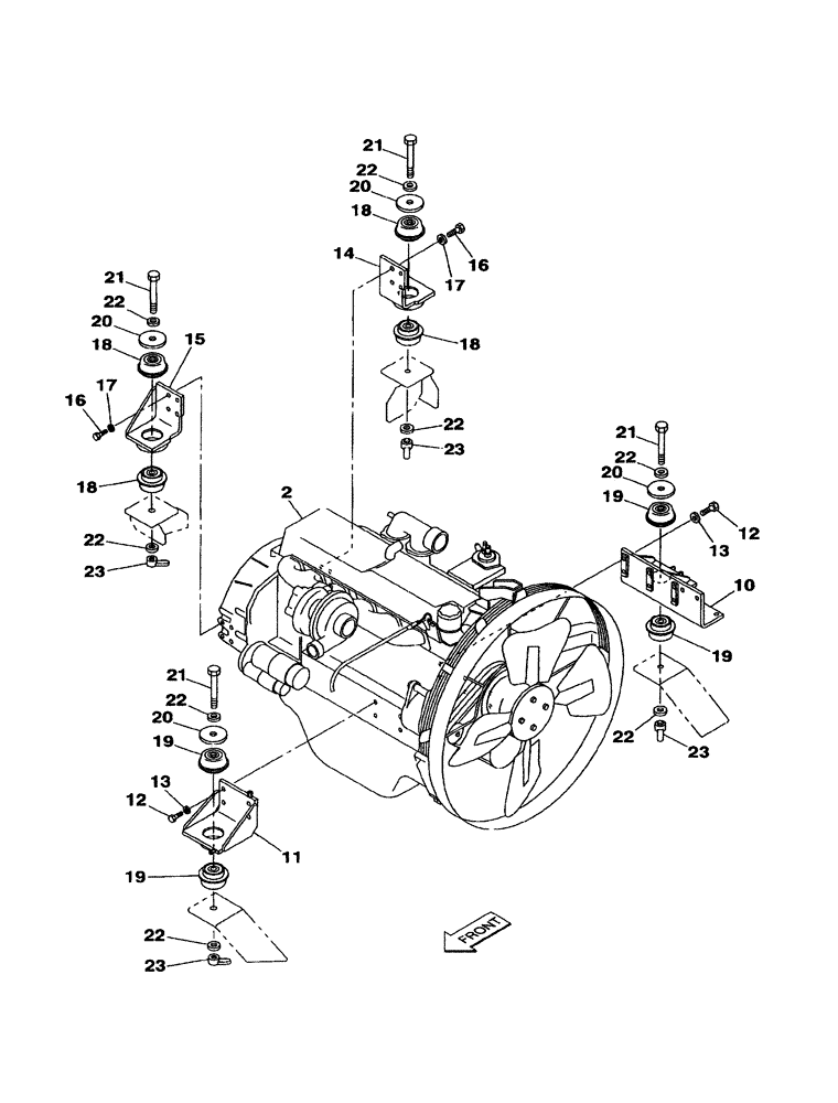 Схема запчастей Case CX350 - (02-003-00[01]) - ENGINE MOUNTING - ENGINE (03) - FUEL SYSTEM