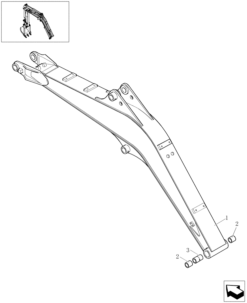 Схема запчастей Case CX31B - (2.000[01A]) - BOOM (2.3M) DUMPING HEIGHT (84) - BOOMS, DIPPERS & BUCKETS