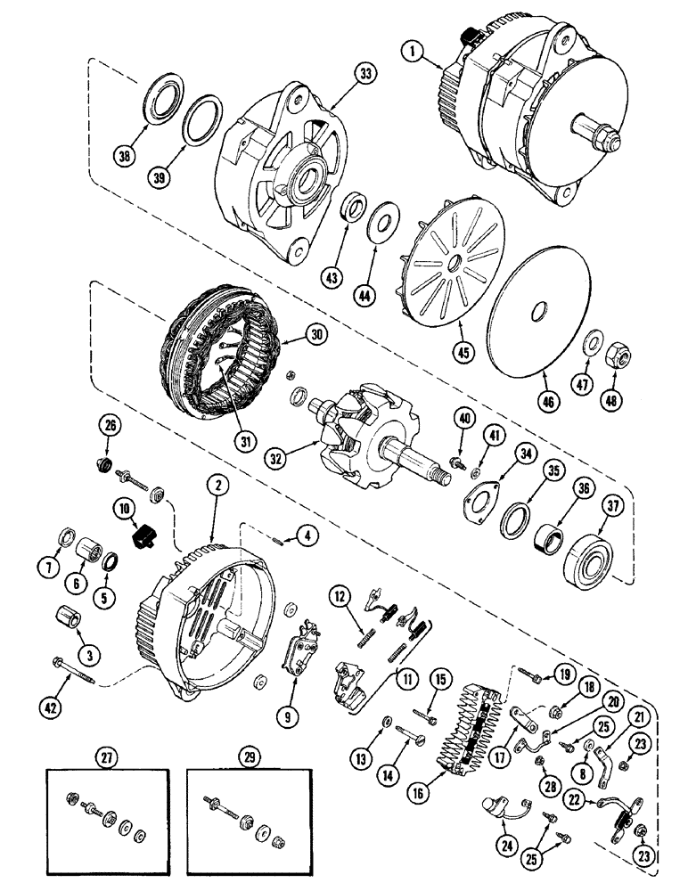 Схема запчастей Case W14 - (106) - L72955 ALTERNATOR, 65 AMPERE - 24 VOLT (04) - ELECTRICAL SYSTEMS