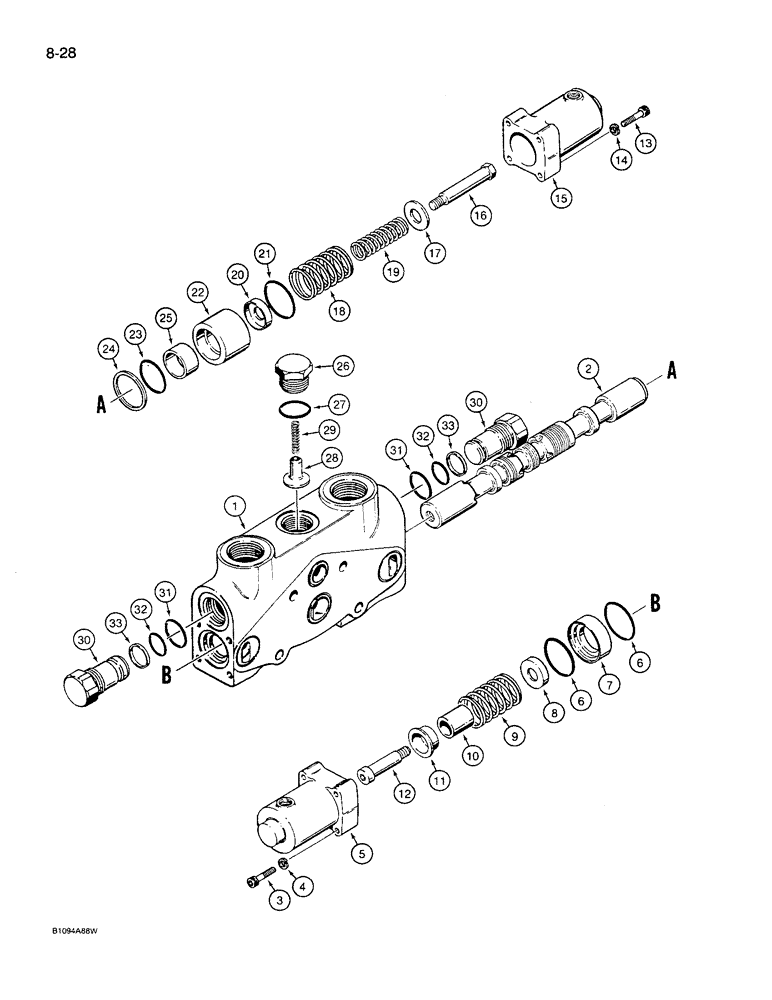 Схема запчастей Case 621 - (8-28) - LOADER LIFT SECTION (08) - HYDRAULICS