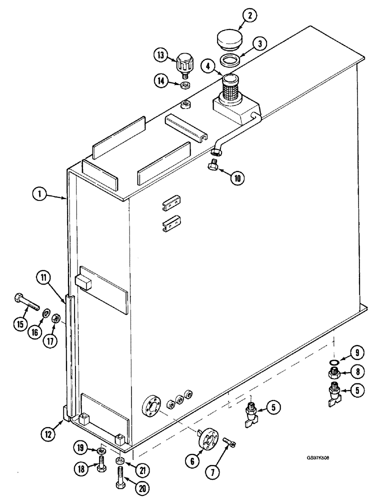 Схема запчастей Case 220B - (3-02) - FUEL TANK, P.I.N. 74441 THROUGH 74597, P.I.N. 03201 THROUGH 03213 (03) - FUEL SYSTEM