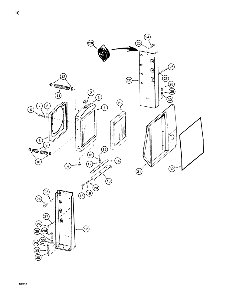 Схема запчастей Case 1280B - (010) - RADIATOR, OIL COOLER, AND HOSES (02) - ENGINE