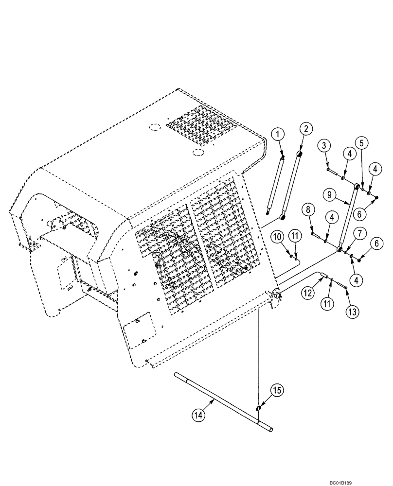 Схема запчастей Case 40XT - (09-28) - CANOPY, ROPS - LATCH AND PIVOT, FRONT (09) - CHASSIS