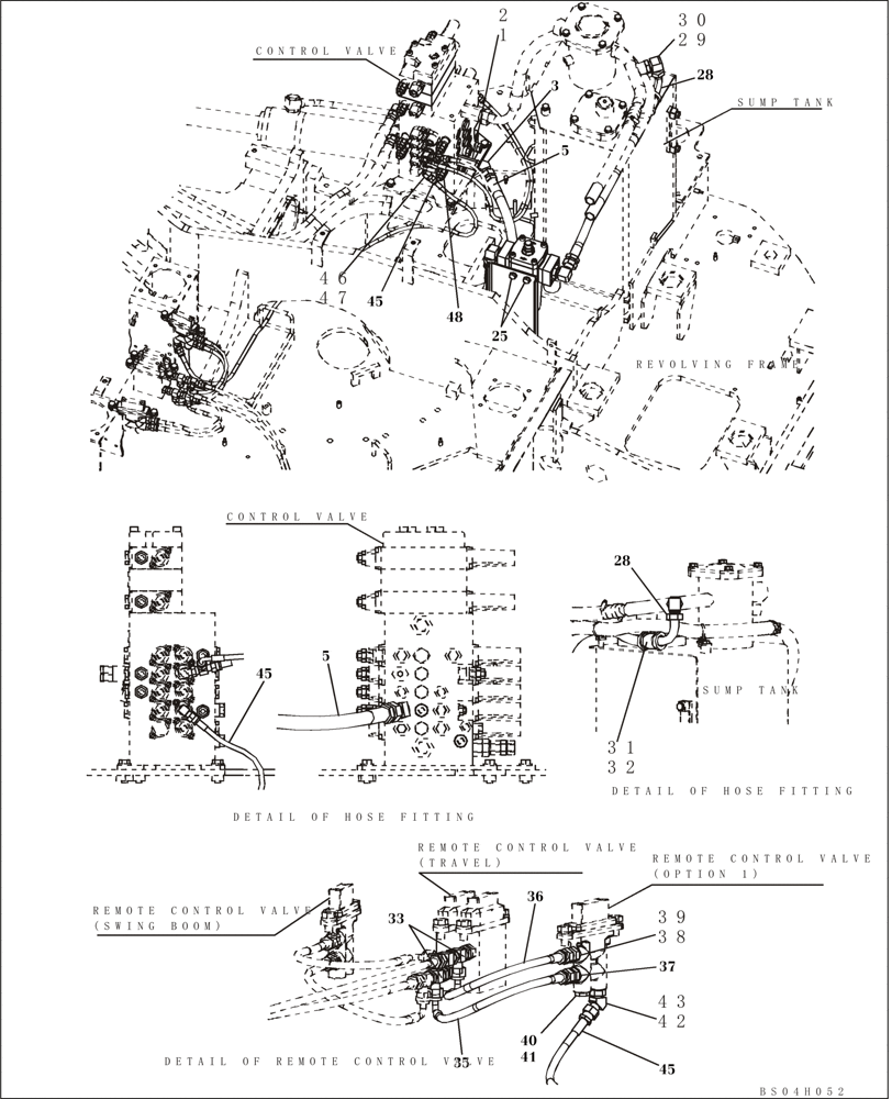 Схема запчастей Case CX80 - (08-49) - HYDRAULICS, AUXILIARY - SINGLE ACTING CIRCUIT (08) - HYDRAULICS