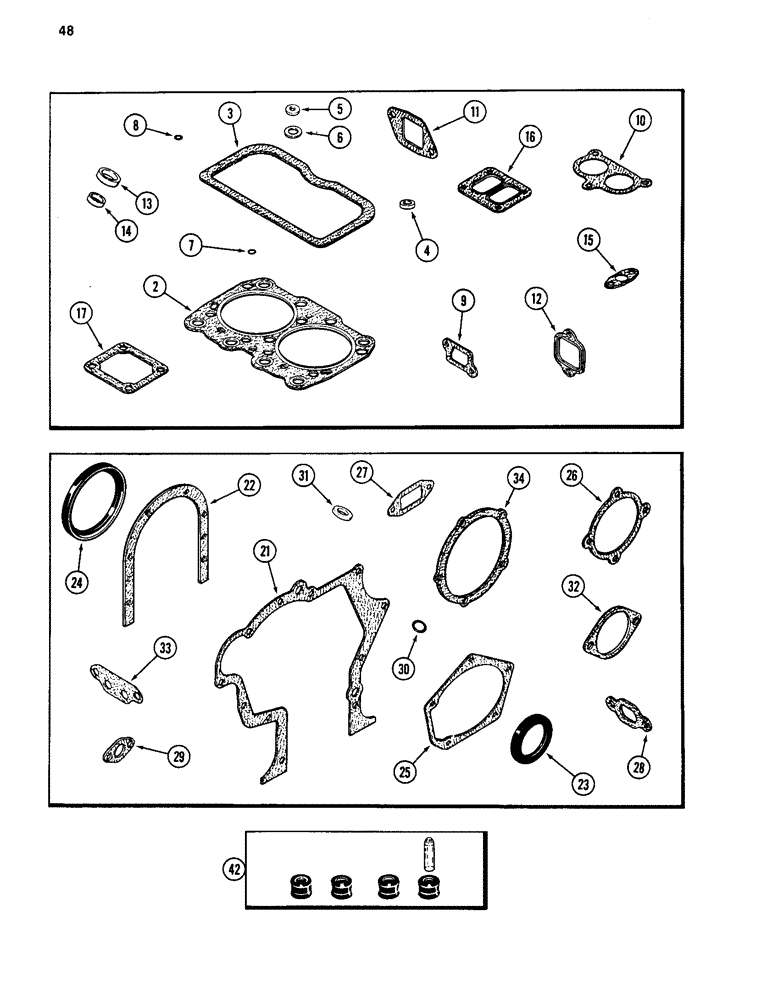 Схема запчастей Case 880C - (048) - ENGINE GASKET KITS, 504BD DIESEL ENGINE, VALVE GRIND KIT (01) - ENGINE