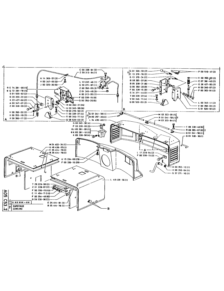 Схема запчастей Case 220 - (015) - COWLING (12) - Chassis/Attachments