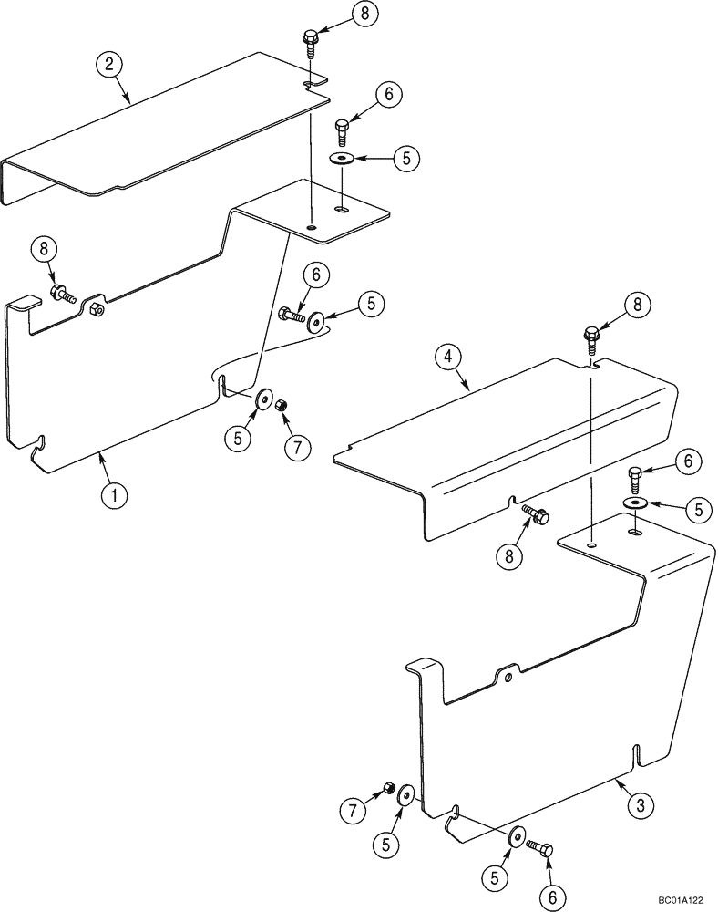 Схема запчастей Case 521D - (09-18) - BATTERY COVERS - IF USED (09) - CHASSIS