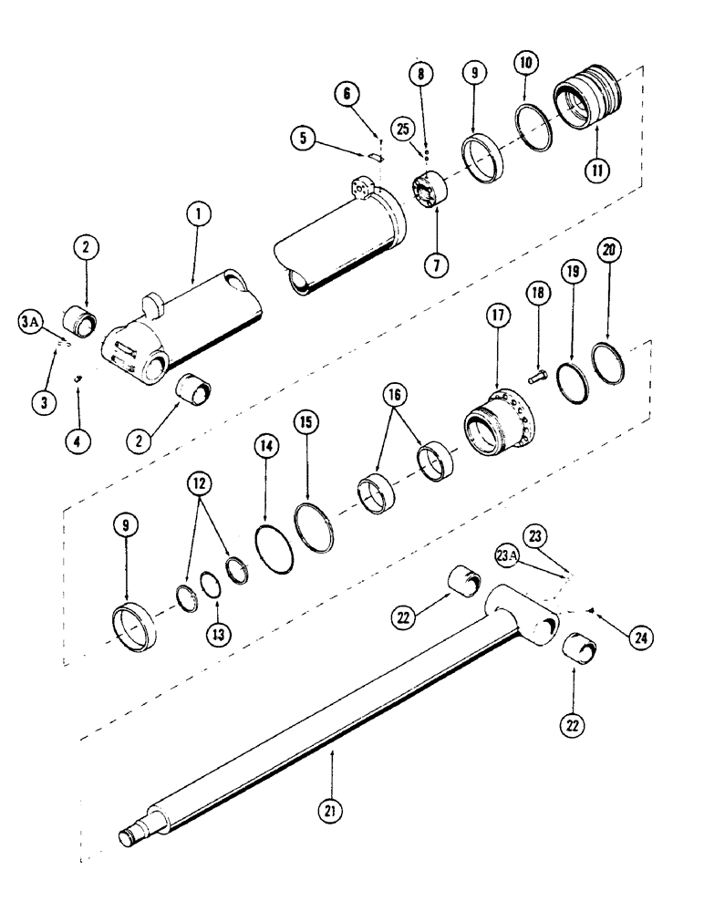 Схема запчастей Case 50 - (204) - HOIST CYLINDER, (7" ID X 54.50" STROKE), (S/N 6279926 & AFTER) (35) - HYDRAULIC SYSTEMS