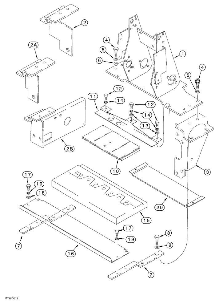 Схема запчастей Case 580SL - (9-026) - BACKHOE CONTROL TOWER SUPPORT AND SEALS (09) - CHASSIS/ATTACHMENTS