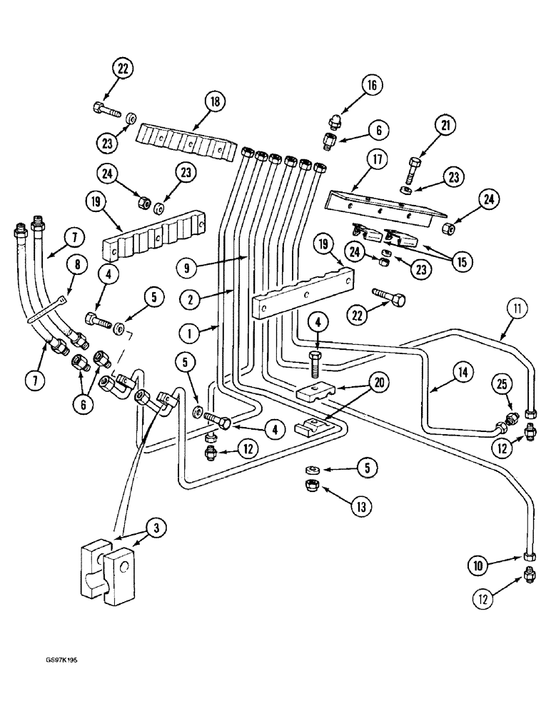 Схема запчастей Case 888 - (8H-02) - LUBRICATION LINES, P.I.N. 15401 THRU 15635, P.I.N. 106801 THRU 106809 (08) - HYDRAULICS