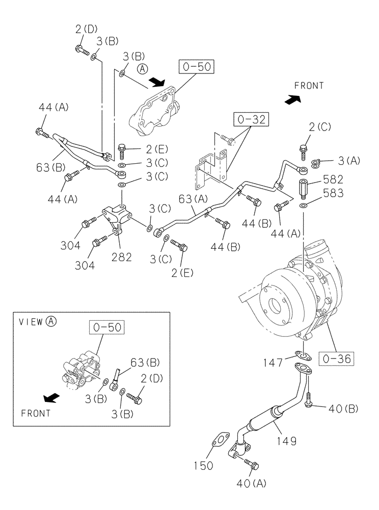 Схема запчастей Case CX350C - (02-027[00]) - OIL CIRCUIT (02) - ENGINE