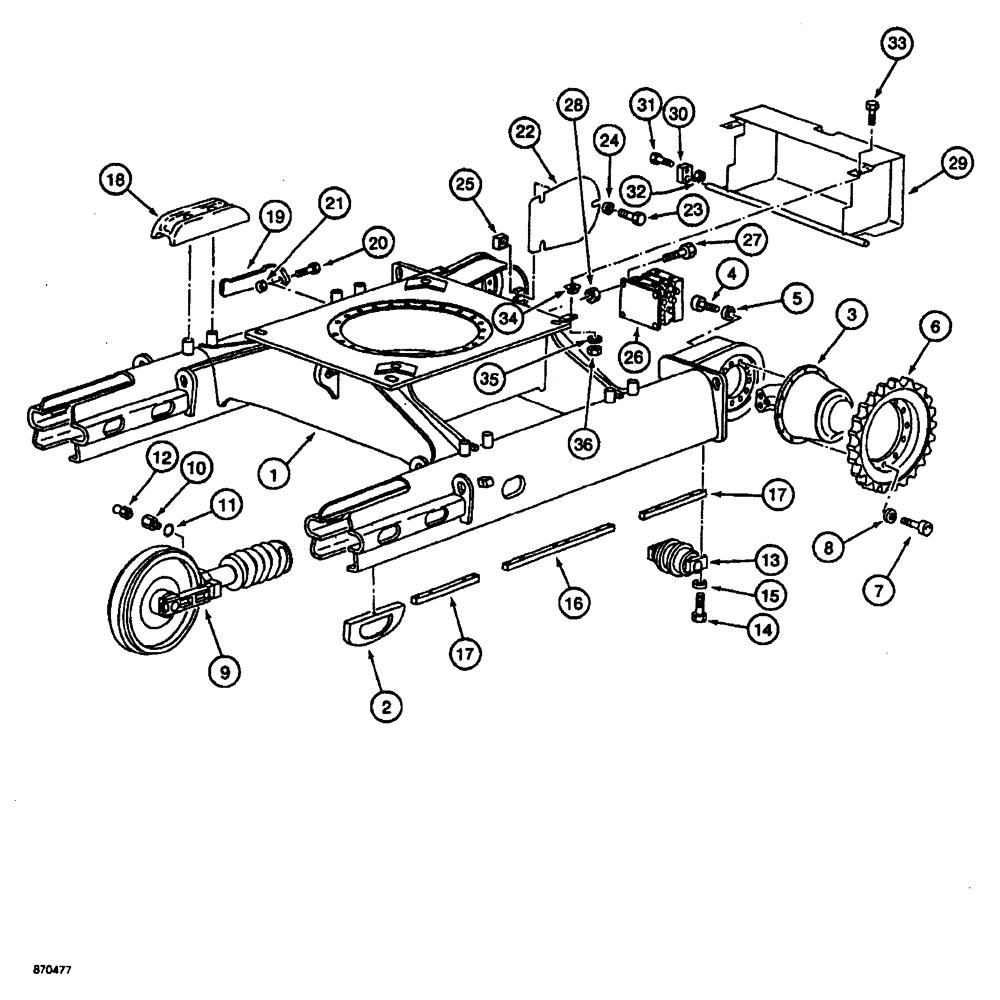 Схема запчастей Case 688 - (5-02) - TRACK FRAME AND UNDERCARRIAGE (11) - TRACKS/STEERING