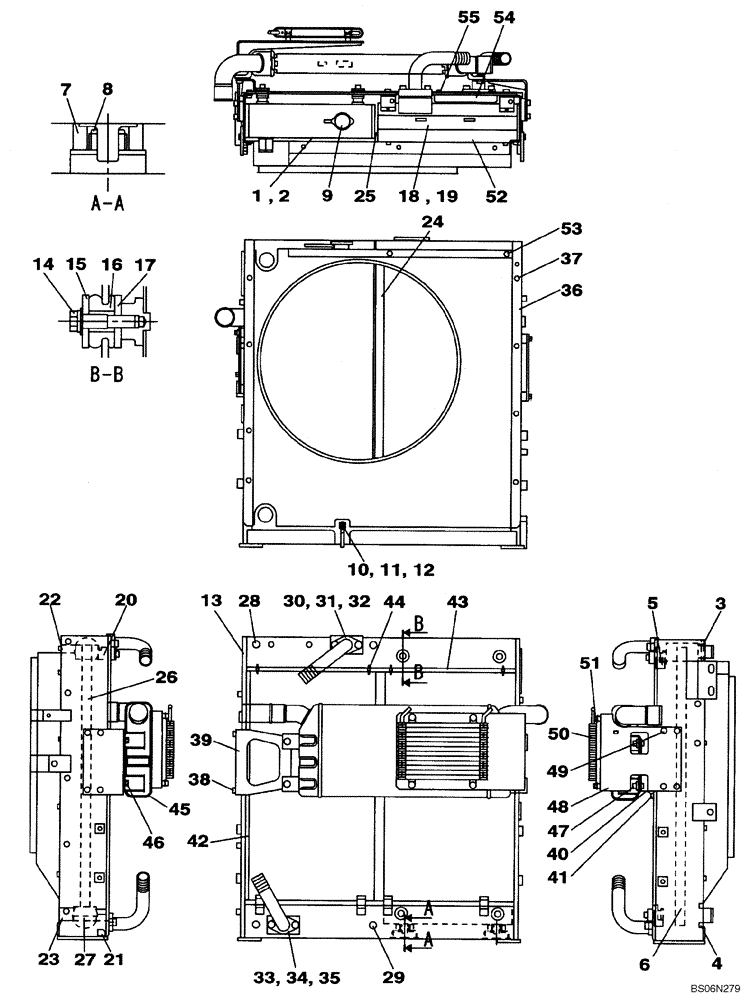 Схема запчастей Case CX240B - (02-05) - RADIATOR ASSY (02) - ENGINE