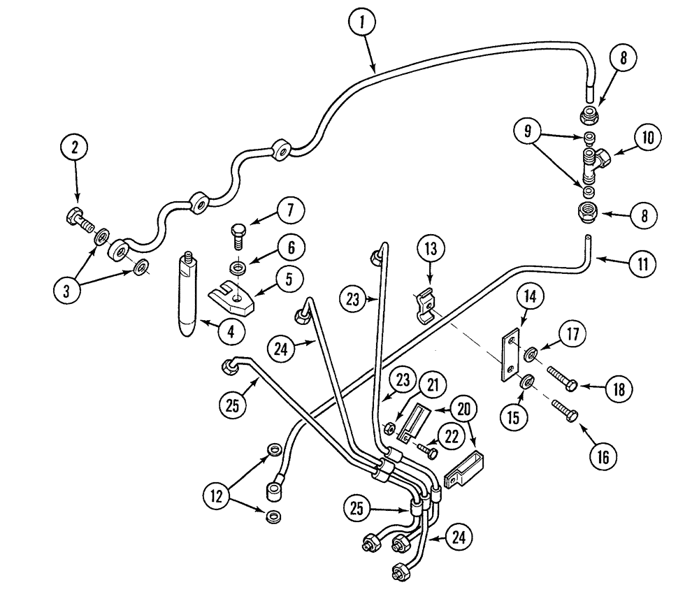 Схема запчастей Case 380B - (3-06) - FUEL INJECTION TUBES (03) - FUEL SYSTEM