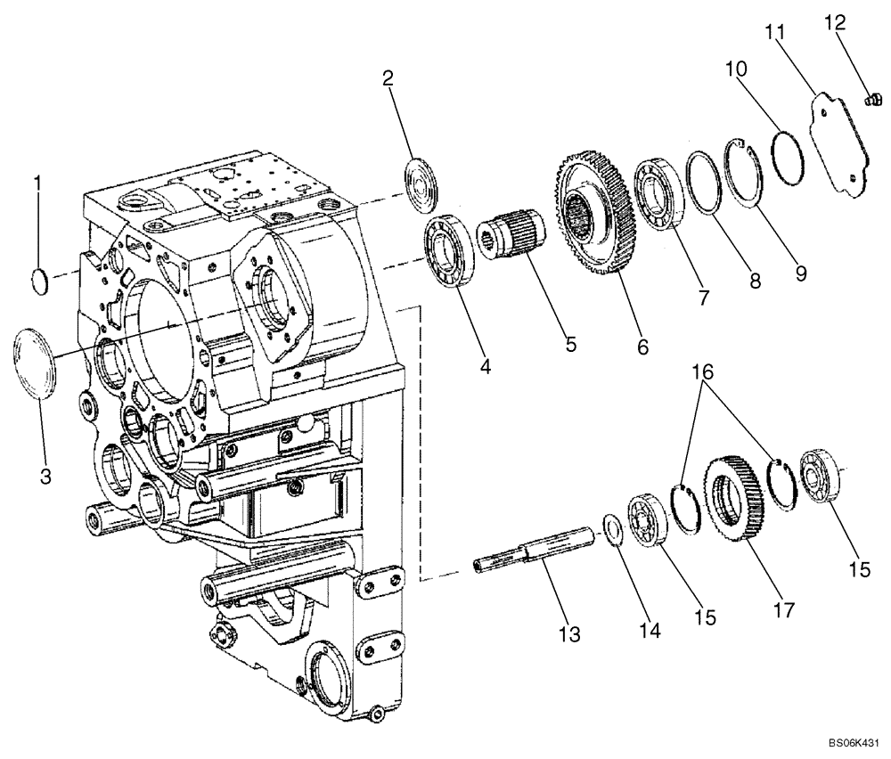 Схема запчастей Case 921E - (06-14A) - TRANSMISSION - POWER TAKE OFF (06) - POWER TRAIN