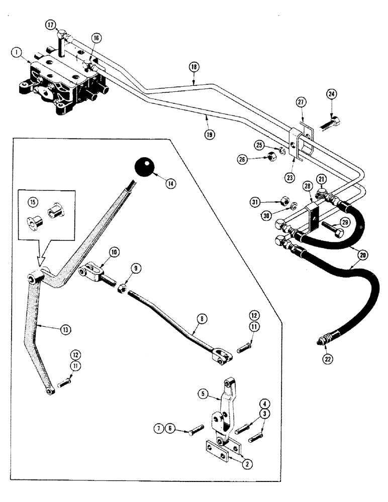 Схема запчастей Case 800 - (256) - SCARIFIER & RIPPER HYDRAULICS (WHEN USED WITH MECH. DOZERS), LEVER & VALVE SYSTEM (07) - HYDRAULIC SYSTEM