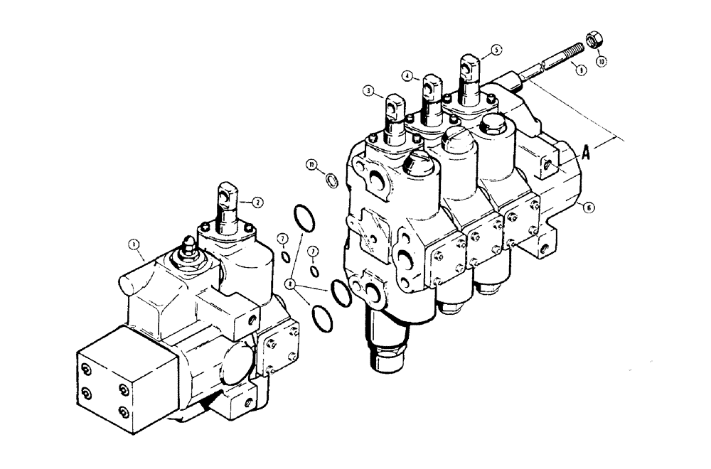 Схема запчастей Case 1450 - (296) - R38211 4 SPOOL VALVE, TILT DOZER WITH DUAL PULL BEHIND (08) - HYDRAULICS