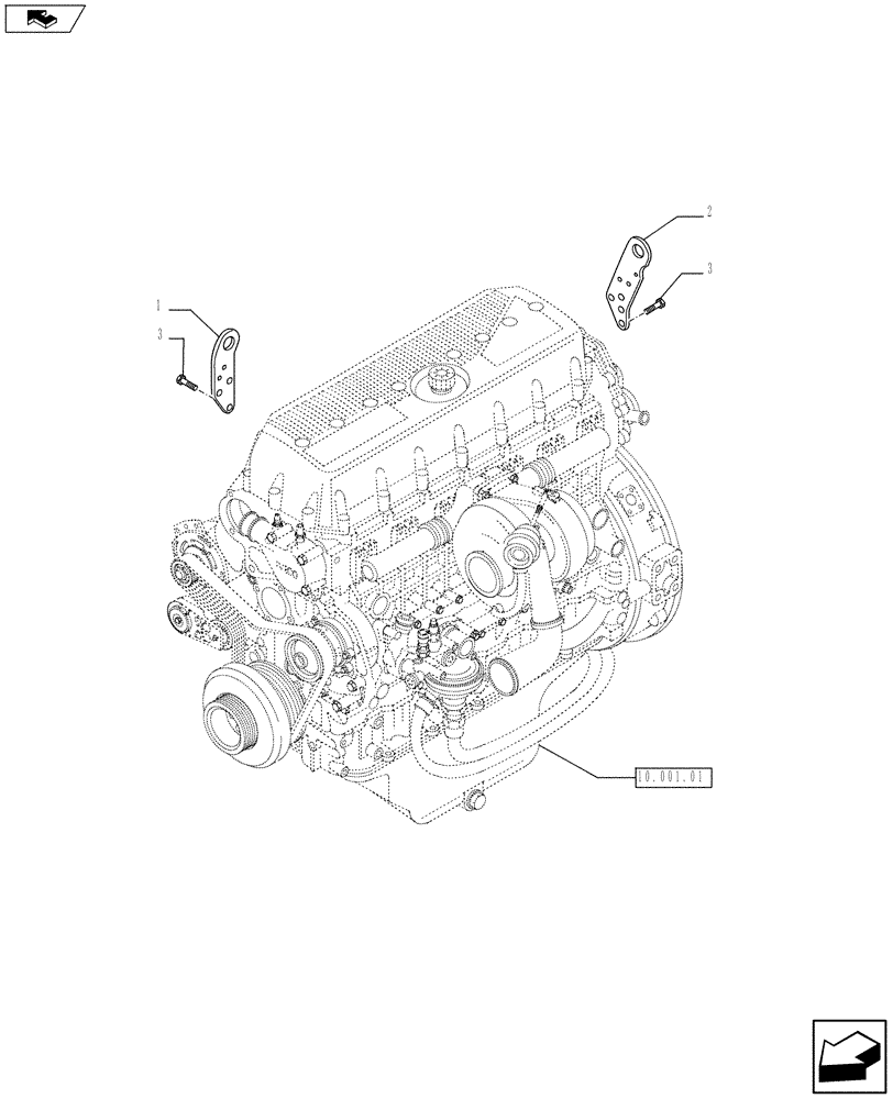 Схема запчастей Case F3AE0684K E910 - (10.012.04) - HOOKS - ENGINE - MY11 8120 (10) - ENGINE