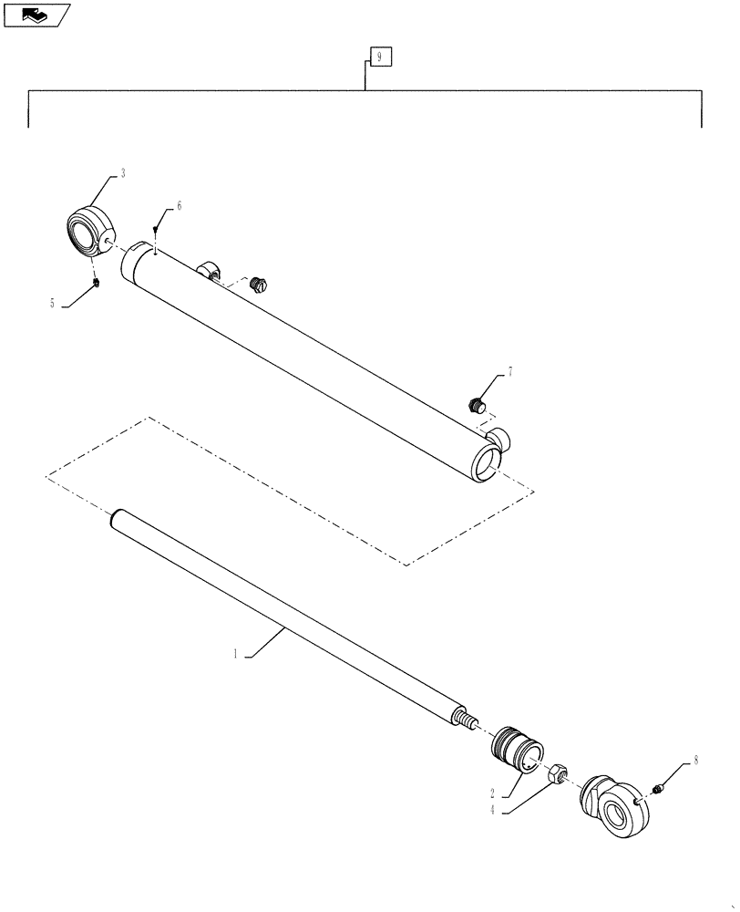 Схема запчастей Case SV185 - (35.701.CB[02]) - HYDRAULIC LIFT CYLINDER, ASN NBM443465 NA, NCM452139 EU (SV185) (35) - HYDRAULIC SYSTEMS