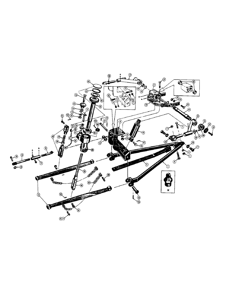 Схема запчастей Case 420 - (156) - EAGLE HITCH (WITH SWINGING DRAFT ARMS), DRAWBAR AND MOUNTING PARTS (05) - UPPERSTRUCTURE CHASSIS