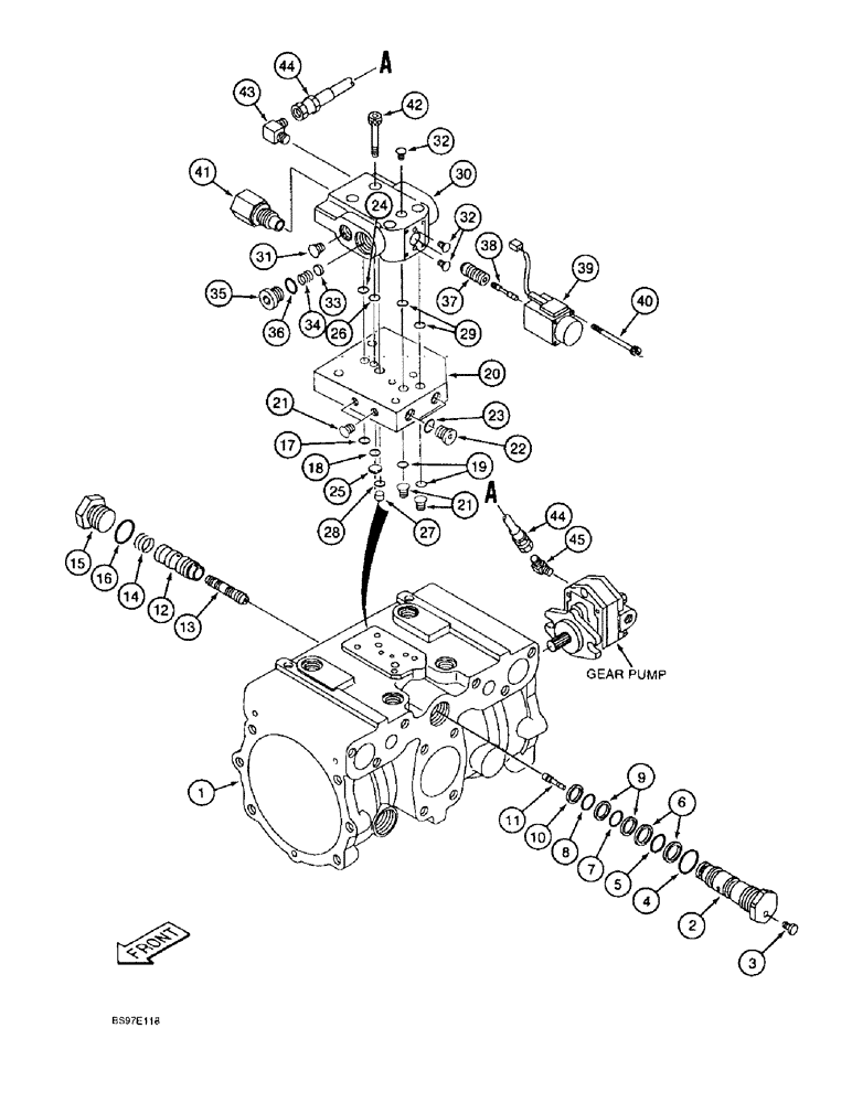 Схема запчастей Case 9020B - (8-102) - HYDRAULIC PUMP ASSEMBLY, PROPORTIONING COMPONENTS (08) - HYDRAULICS