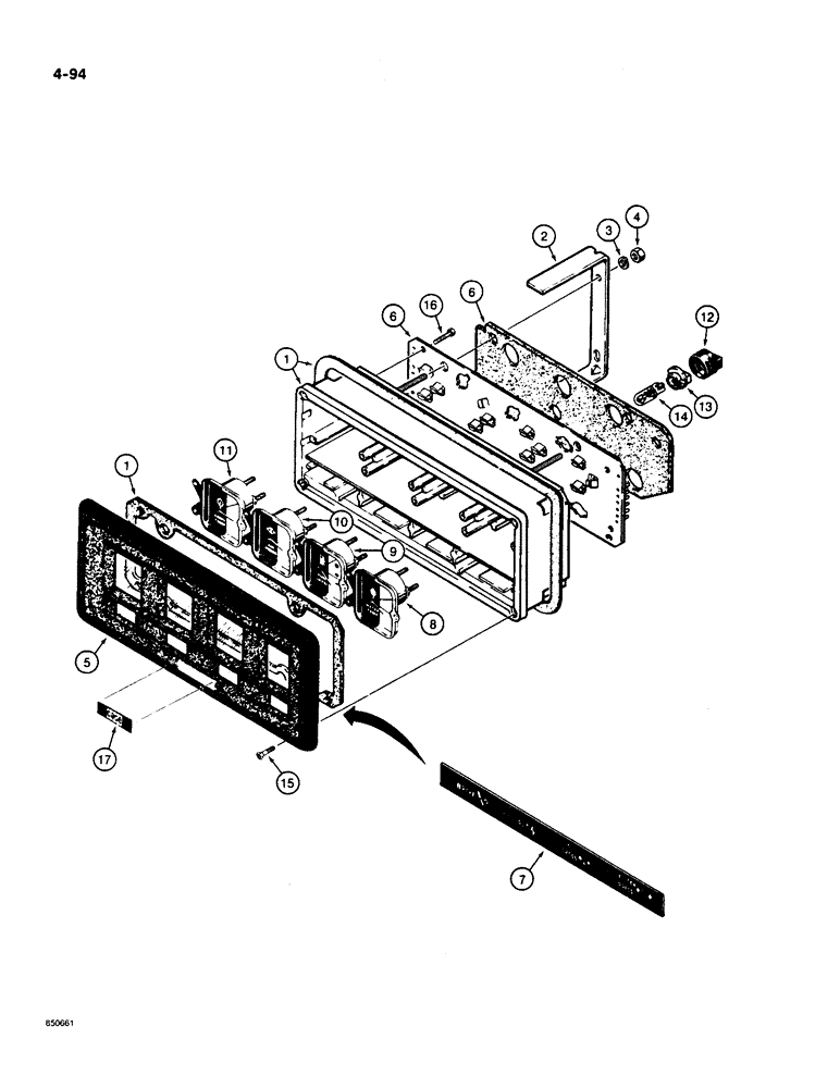 Схема запчастей Case W36 - (4-094) - INSTRUMENT CLUSTER (04) - ELECTRICAL SYSTEMS