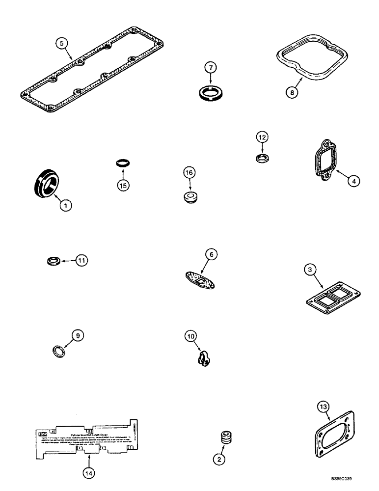 Схема запчастей Case 9010B - (2-098) - ENGINE GASKET KITS, 4TA-390 ENGINE, *PRIOR TO P.I.N. DAC01#2001, VALVE GRIND (02) - ENGINE