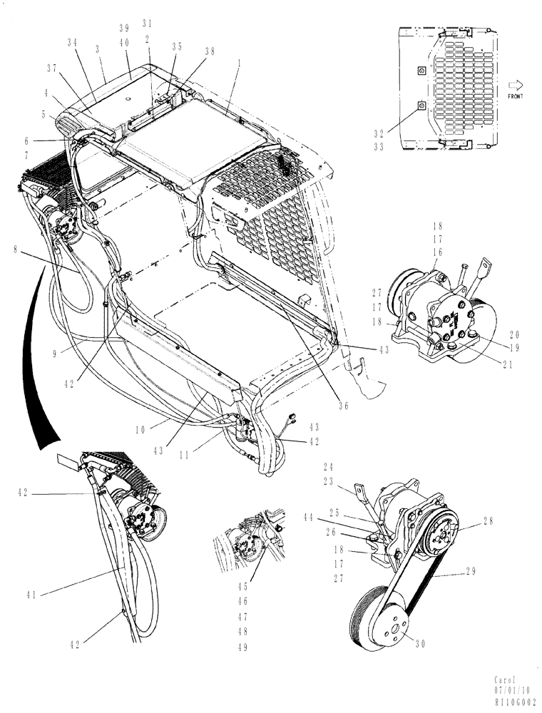 Схема запчастей Case 465 - (09-46) - AIR CONDITIONING SYSTEM (09) - CHASSIS