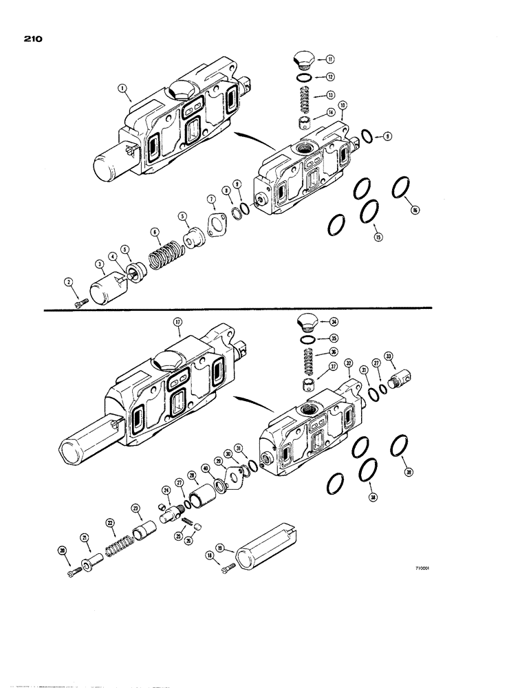 Схема запчастей Case 850 - (210) - D32123 LOADER CLAM OR DOZER, ANGLING SECTION (05) - UPPERSTRUCTURE CHASSIS