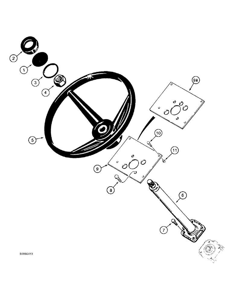 Схема запчастей Case 590SL - (5-02) - STEERING WHEEL AND STEERING COLUMN (05) - STEERING